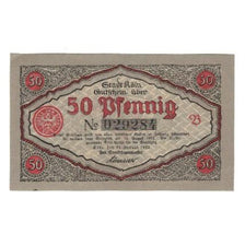 Billet, Allemagne, Köln Stadt, 50 Pfennig, personnage, 1922, 1922-08-15, SUP
