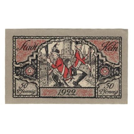 Billet, Allemagne, Köln Stadt, 50 Pfennig, personnage, 1922, 1922-08-15, SUP
