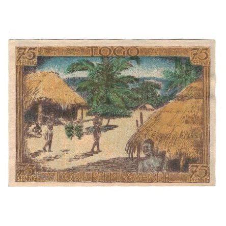 Banknote, Germany, Berlin Deutsch-Hanseatischer Kolonialgedanktag, 75 Pfennig