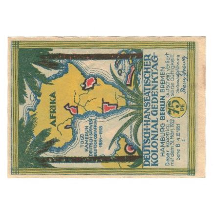 Banknote, Germany, Berlin Deutsch-Hanseatischer Kolonialgedanktag, 75 Pfennig