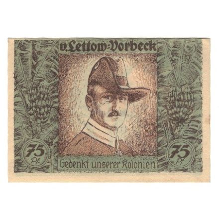 Banknote, Germany, Berlin Deutsch-Hanseatischer Kolonialgedanktag, 75 Pfennig