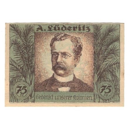 Banknote, Germany, Berlin Deutsch-Hanseatischer Kolonialgedanktag, 75 Pfennig