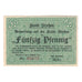 Banconote, Germania, Itzehoe Stadt, 50 Pfennig, personnage, 1920, 1920-08-02
