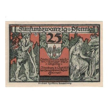 Banknote, Germany, Ilsenburg Gemeinde, 25 Pfennig, personnage, 1923, 1923-01-01