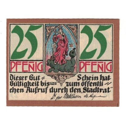 Banknote, Germany, Kahla Stadt, 25 Pfennig, personnage, 1921, AU(55-58)
