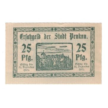Banknote, Germany, Penkun Stadt, 25 Pfennig, Texte, 1921, 1921-12-31, AU(55-58)