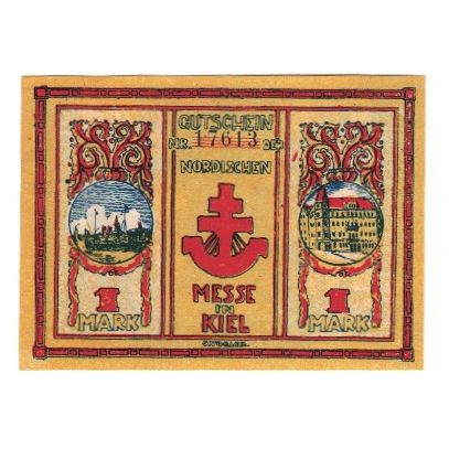 Banknote, Germany, Kiel Nordische Messe, 1 Mark, personnage, 1921, 1921-09-18