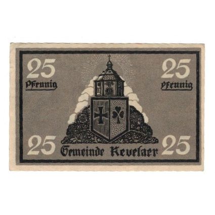 Banknote, Germany, Kevelaer Gemeinde, 25 Pfennig, Batiment, 1921, 1921-06-01