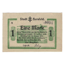 Banknote, Germany, Hersfeld Stadt, 1 Mark, N.D, 1919, 1919-01-31, AU(55-58)