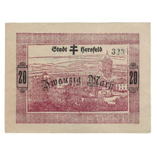 Banknote, Germany, Hersfeld Stadt, 20 Mark, Texte, 1919, 1919-01-31, AU(55-58)
