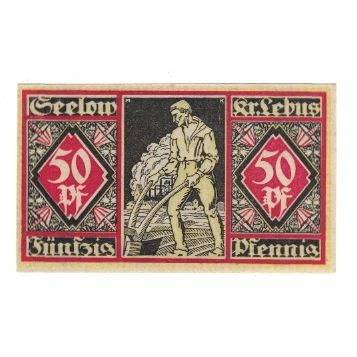 Banknote, Germany, Lebus Sparkasse des Kreises Lebus in Seelow, 50 Pfennig