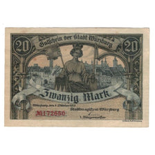 Banknote, Germany, Würzburg Stadt, 20 Mark, Batiment, 1918, 1918-10-08