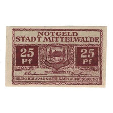 Banknote, Germany, Mittelwalde Stadt, 25 Pfennig, paysage, undated (1920)