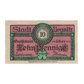 Banknot, Niemcy, Liegnitz Stadt, 10 Pfennig, jardin, undated (1920), AU(55-58)