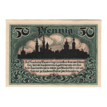 Geldschein, Deutschland, Lauban Stadt, 50 Pfennig, Ville, 1920, VZ, Mehl:L16.1