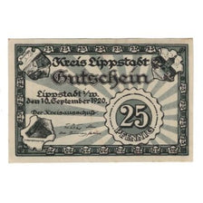 Billet, Allemagne, Lippstadt Kreis, 25 Pfennig, Eglise, 1920, 1920-09-10, SUP