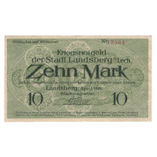 Banknote, Germany, Landsberg am Lech Stadt, 10 Mark, valeur faciale, 1919