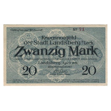 Banknote, Germany, Landsberg am Lech Stadt, 20 Mark, valeur faciale, 1919