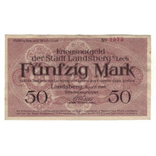 Billet, Allemagne, Landsberg am Lech Stadt, 50 Mark, valeur faciale, 1919, SUP