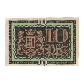 Banknote, Germany, Lingen Stadt, 10 Pfennig, valeur faciale, AU(55-58)
