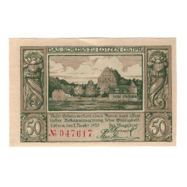 Geldschein, Deutschland, Lötzen Stadt, 50 Pfennig, Poissons, 1920, 1920-11-01