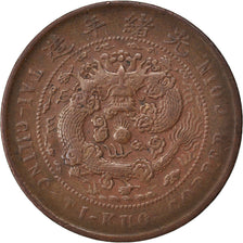 China, 10 Cash, 1906, AU(50-53), Copper, 7.33