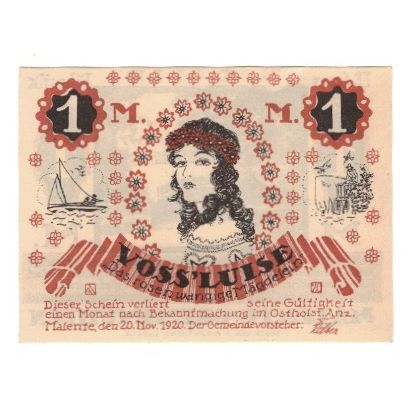 Billete, Alemania, Malente-Gremsmühlen Germeinde, 1 Mark, paysage, 1920