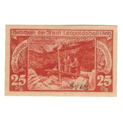 Banknote, Germany, Leopoldshall Stadt, 25 Pfennig, personnage 1, 1921