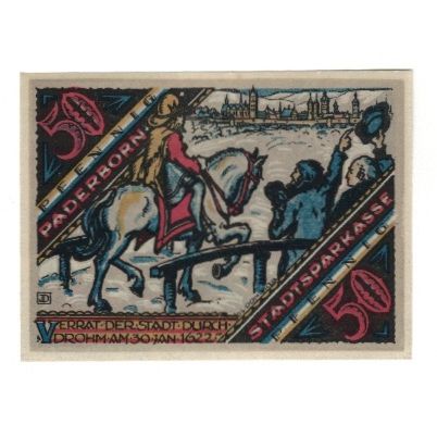 Banknote, Germany, Paderborn Stadt, 50 Pfennig, personnage, 1921, 1921-11-10