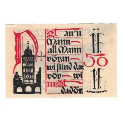 Banknote, Germany, Lübeck Stadtkasse, 1/2 Mark, Texte 4, 1921, 1921-05-01