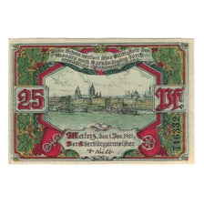 Banknote, Germany, Mainz Stadt, 25 Pfennig, Batiment, 1921, 1921-01-01