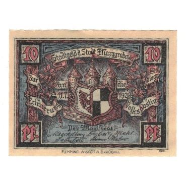 Banknote, Germany, Marggrabowa Stadt, 10 Pfennig, Foule, undated (1921)