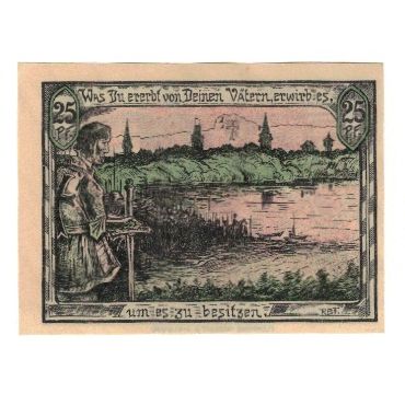 Banknote, Germany, Marggrabowa Stadt, 25 Pfennig, paysage, undated (1921)