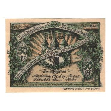 Geldschein, Deutschland, Marggrabowa Stadt, 50 Pfennig, paysage, undated (1921)