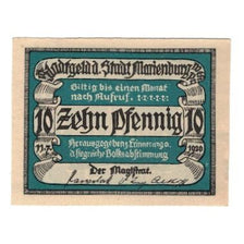 Banknote, Germany, Marienburg Stadt, 10 Pfennig, Batiment, undated (1920)