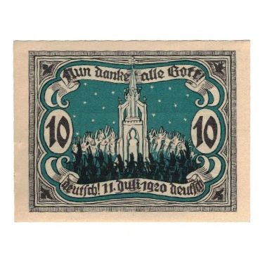 Banknote, Germany, Marienburg Stadt, 10 Pfennig, Batiment, undated (1920)