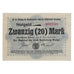 Banknot, Niemcy, Marienburg Stadt, 20 Mark, N.D, 1918, 1918-11-13, AU(55-58)