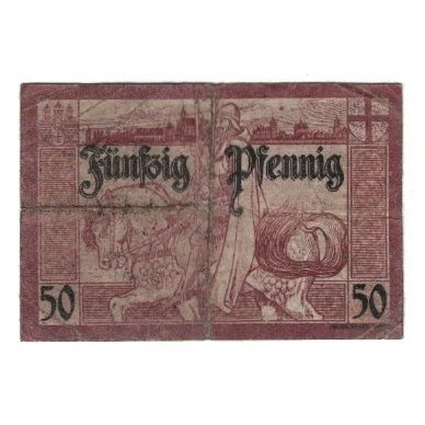 Billet, Allemagne, Marienburg Stadt, 50 Pfennig, personnage, 1919, TB, Mehl:M9.5