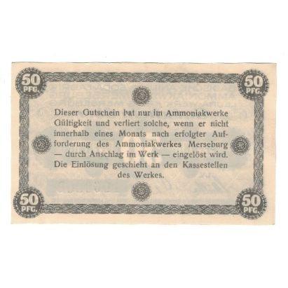 Banknot, Niemcy, Merseburg, Leuna-Werke, 50 Pfennig, Texte, AU(55-58)