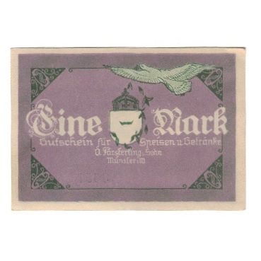 Banknote, Germany, Münster O. Försterling und Sohn, Hotel und Kaffee