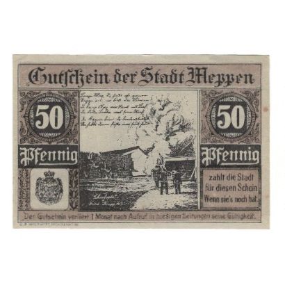 Banknote, Germany, Meppen Stadt, 50 Pfennig, personnage, 1921, 1921-05-30