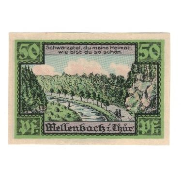 Banknote, Germany, Mellenbach Gemeinde, 50 Pfennig, paysage, 1921, 1921-07-01