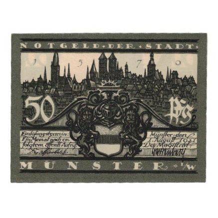 Banknote, Germany, Münster Stadt, 50 Pfennig, ruelle, 1921, 1921-08-01