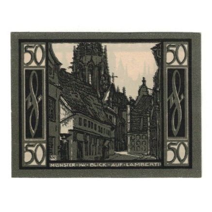 Banknote, Germany, Münster Stadt, 50 Pfennig, ruelle, 1921, 1921-08-01