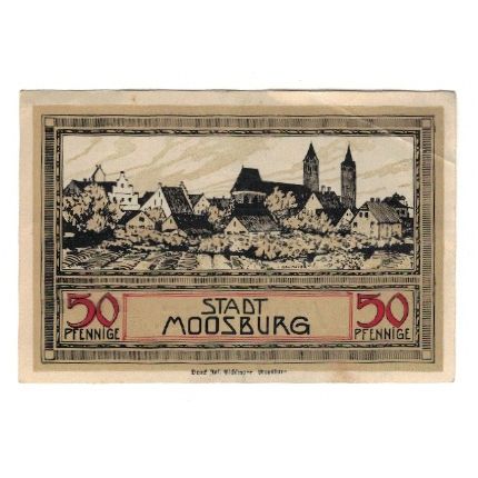 Banknote, Germany, Moosburg Stadt, 50 Pfennig, paysage, undated (1920)