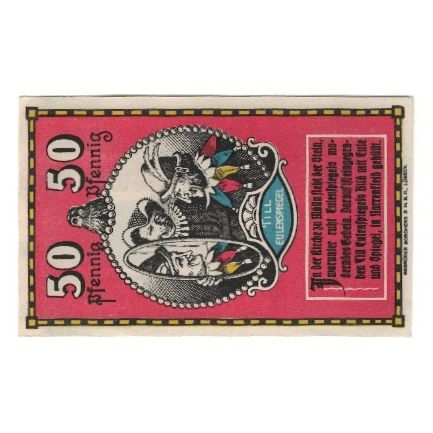 Biljet, Duitsland, Mölln Stadt, 50 Pfennig, personnage, 1921, 1921-12-31, SUP