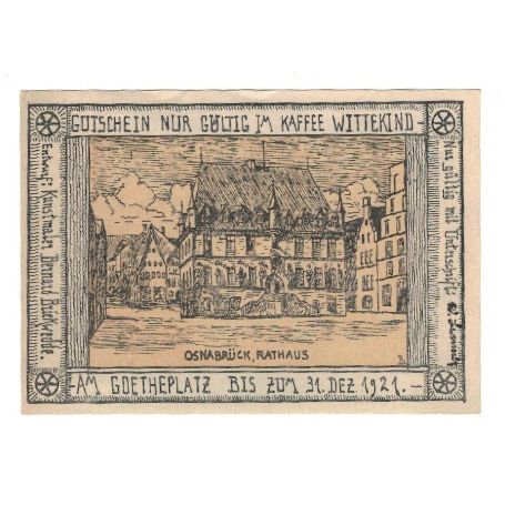 Banknote, Germany, Osnabrück Handelskammer Kaffee Wittekind, 1 Mark