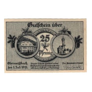 Banknote, Germany, Oberweißbach, Cursdorf Deesbach und Lichtenhain Gemeinden