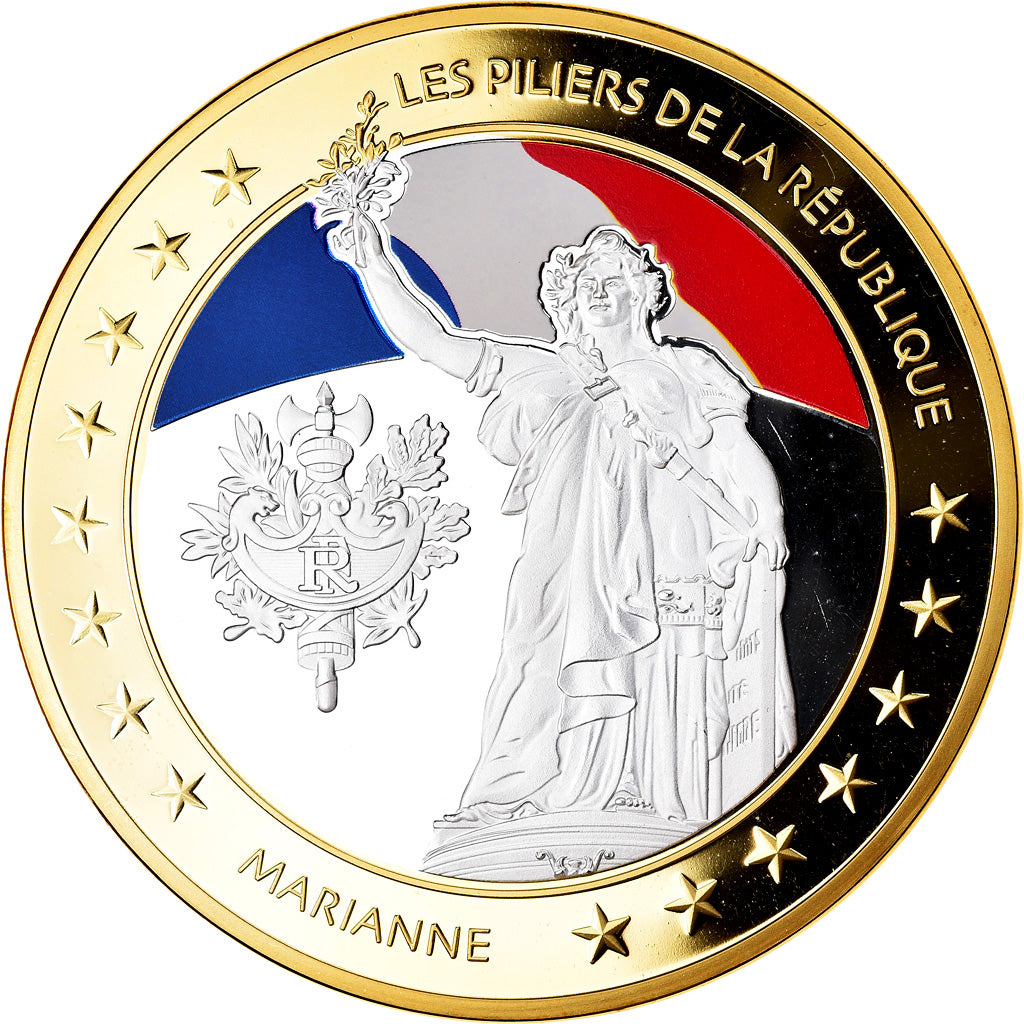 Francia, medalla, Les piliers de la République, Marianne, Politics, Society