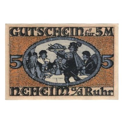 Banknote, Germany, Neheim a.d. Ruhr Gemeinde, 5 Mark, personnage, AU(55-58)